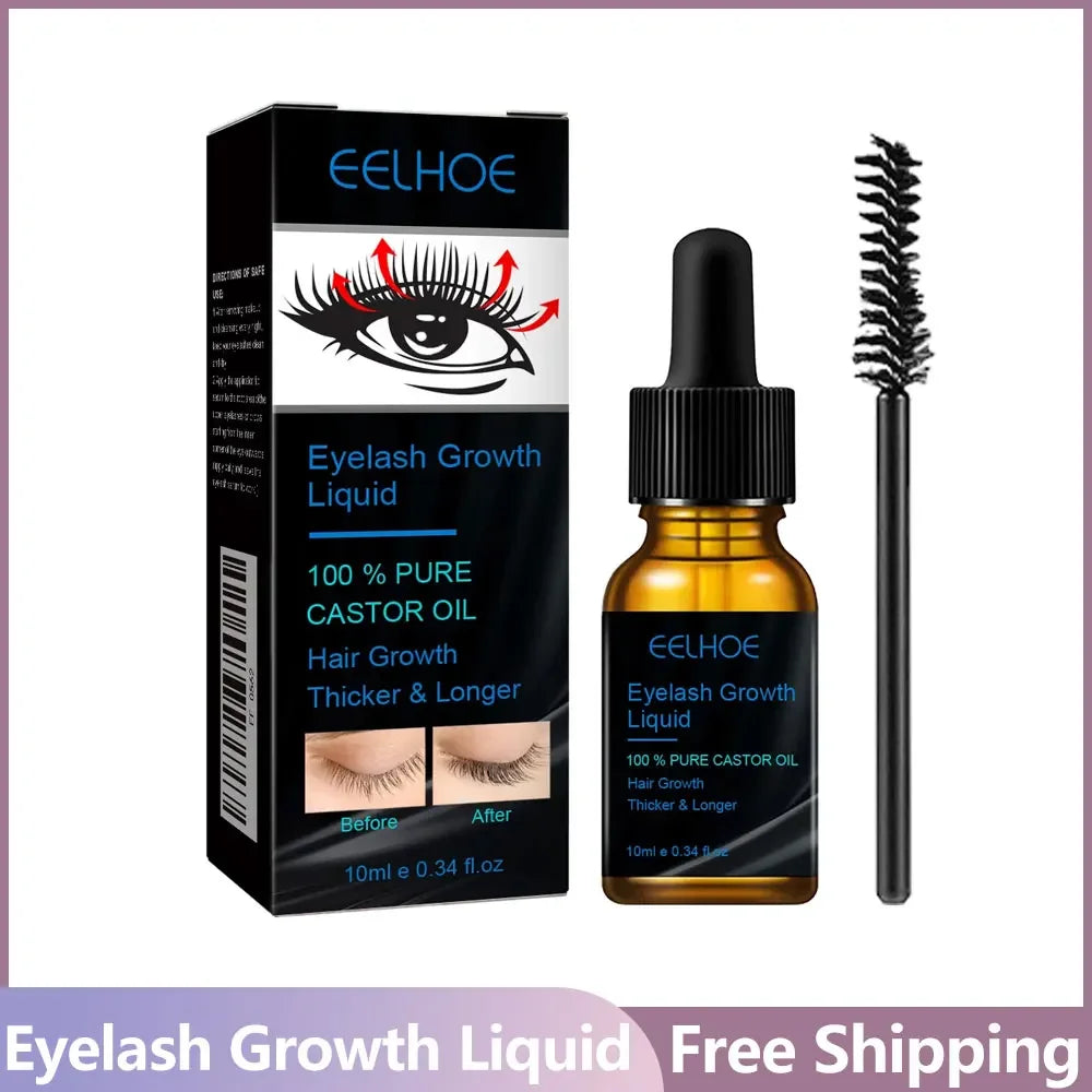 Castor Oil Eyebrow & Eyelash Growth Serum | Eelhoe 10ml Eyebrow & Lash Serum Zpaxo