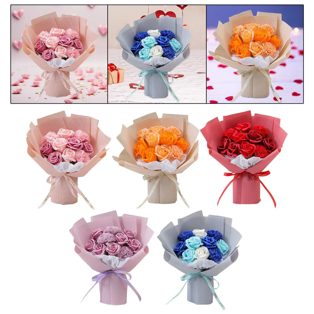 Rose Bouquet Soap Flower Message Card Tote Bag Engagement Valentines Zpaxo