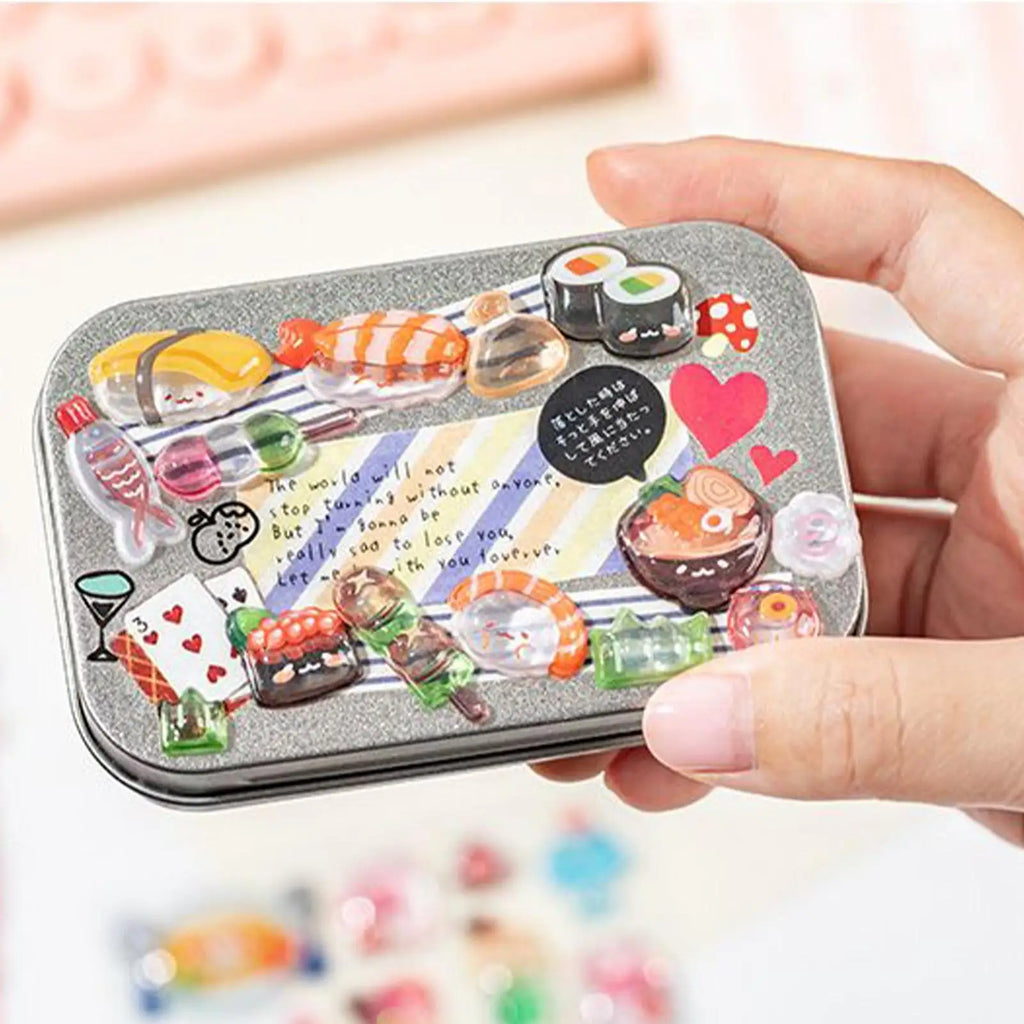 3D Stickers for Kids Foods Theme Sushi Decals 3D Puff Sticker for Laptops Phone Case Party Birthday Classroom Reward Prizes Zpaxo