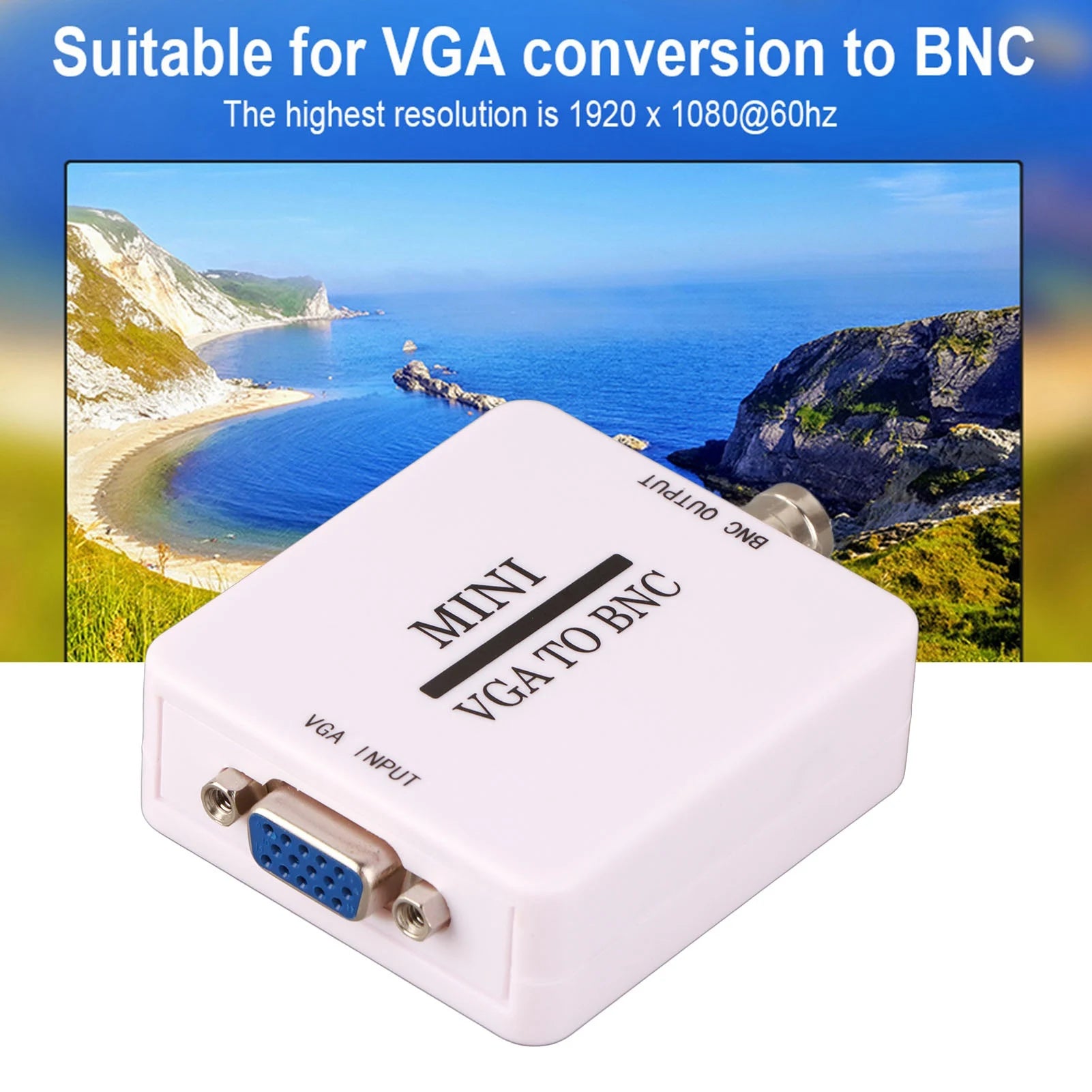 Mini HD VGA BNC 1920 X 1080 USB Video Converter HDTV Monitors TVs