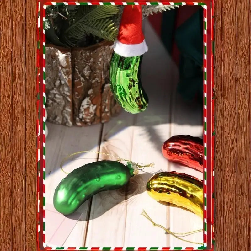 Christmas Glass Pickle Ornament – Festive Tree Hanging Pendant