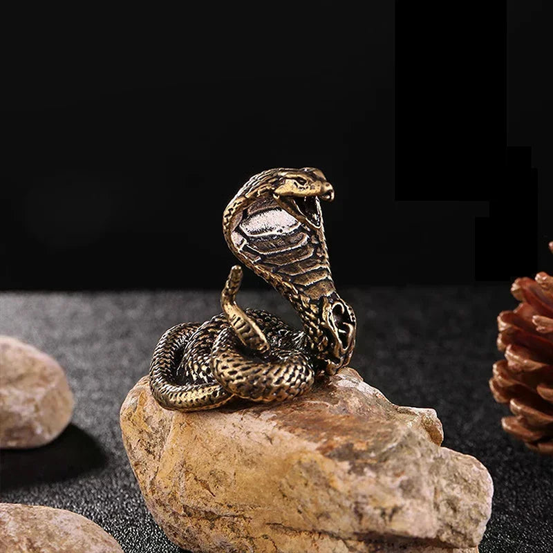 Mini Snake Antique Bronze Decor Figurines For Interior Decoration Desktop Ornament Pure Copper Miniatures Statue Copper Brass Zpaxo