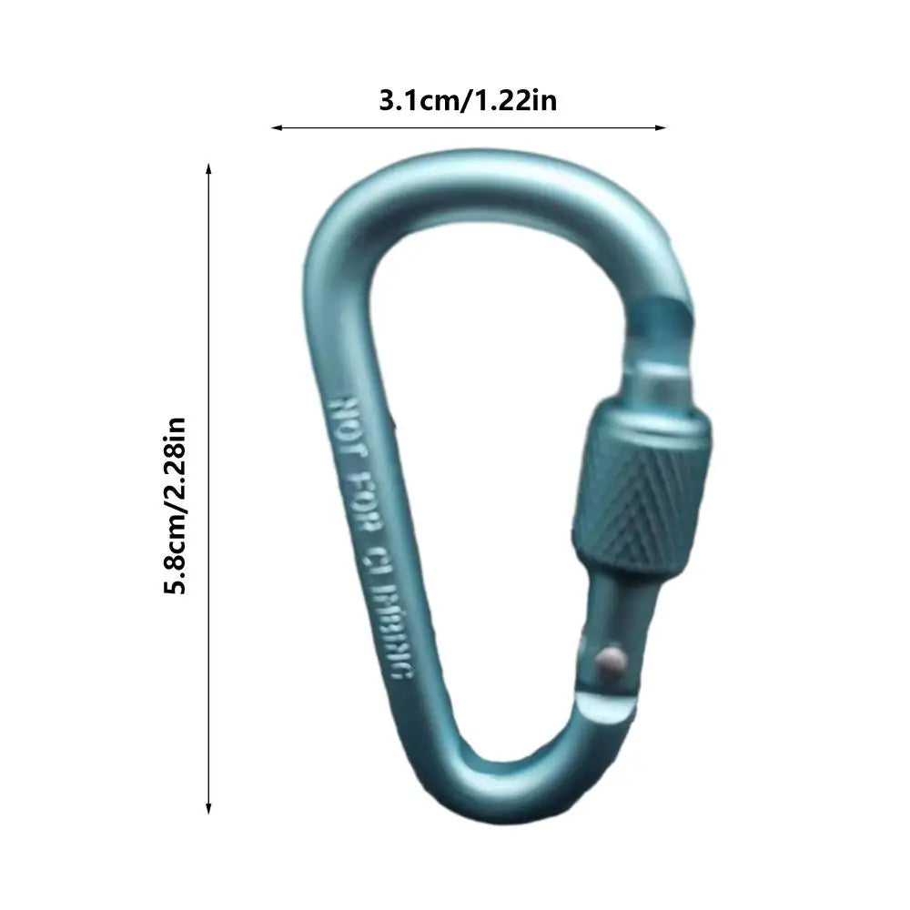 D-shape Carabiner Aluminium Alloy Sports Keychain Multi Colors with Lock D-shape Carabiner Camping Hiking Hook Outdoor Tool Zpaxo Blue