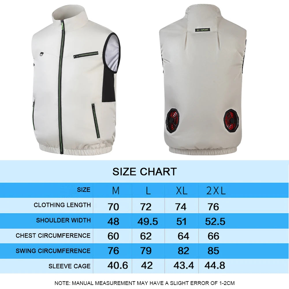 Wearable Cooling Vest Heat Resistant Air Conditioner Clothes Zpaxo Ivory L