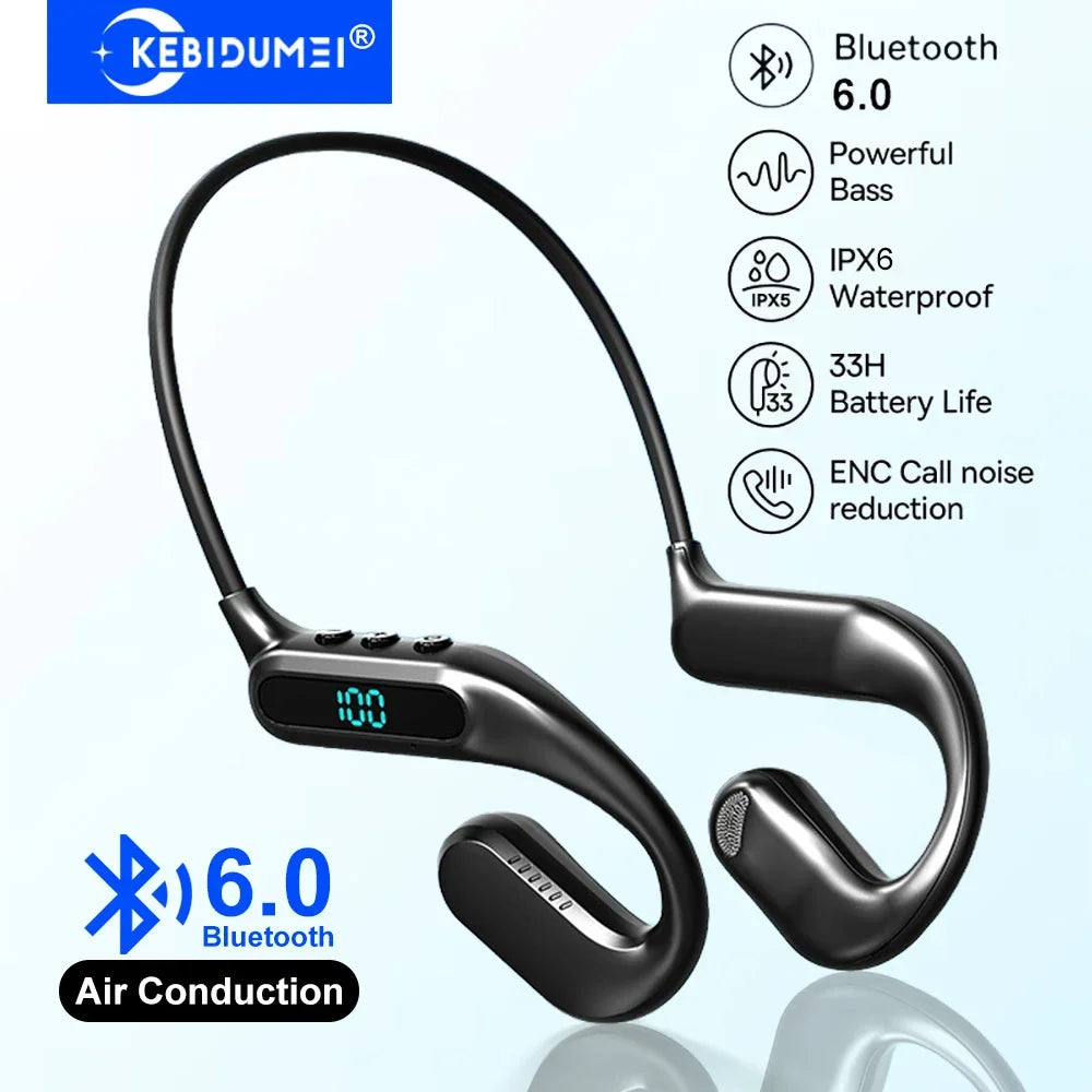 KEBIDUMEI Air Conduction Headphones Bluetooth 6 0 Wireless Earphones