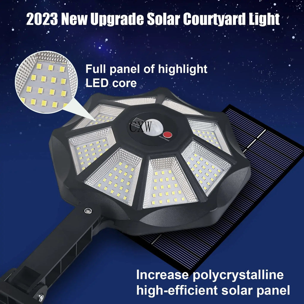 Outdoor Solar Street Lights with Sensor 168 LEDs Large Lighting Range Wall Light Solar Powered Yard Lighting Zpaxo