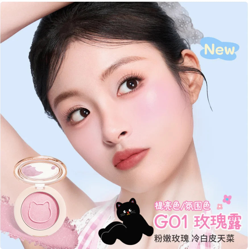 COLORKEY POKKY MAO MISTY LUSTER DUAL HIGHLIGHTER BLUSH 4G Blush Monochrome Matte Pearlescent Makeup Cosmetics Zpaxo