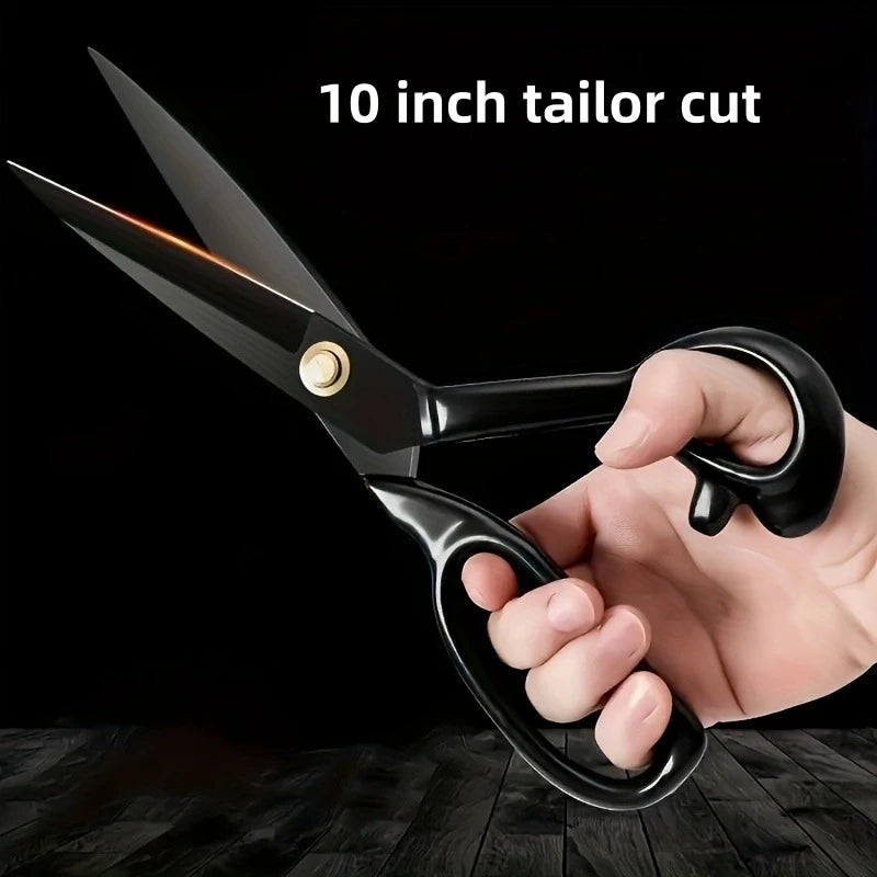 10 inch stainless steel tailor scissors with blackening process, professional fabric cutting, manual sewing, household large sci Zpaxo