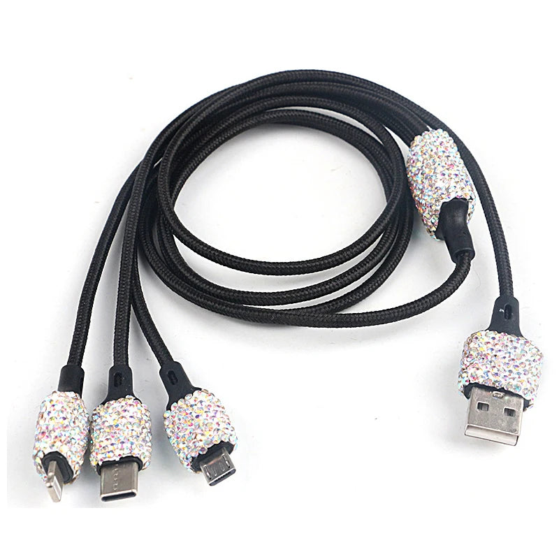 Dual USB Port Car Charger Safety Hammer Design Handmade Rhinestone Zpaxo Colorful China Mainland