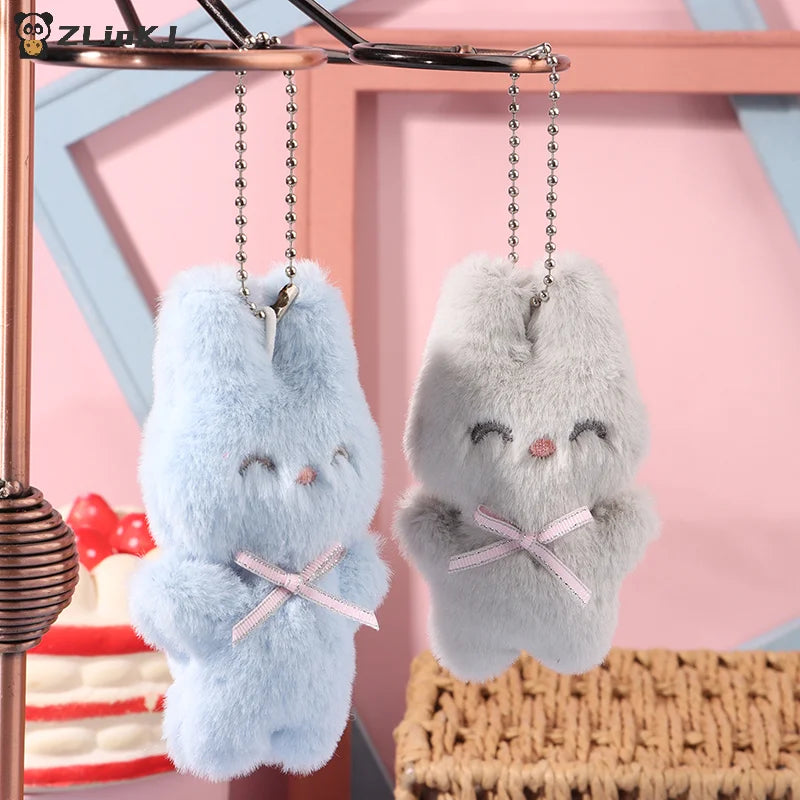▶1PCS Cute Rabbit Plush Keychain Cartoon Bunny Pendant Soft Stuffed Doll for Kids Backpack Bag Decorative Toy Zpaxo