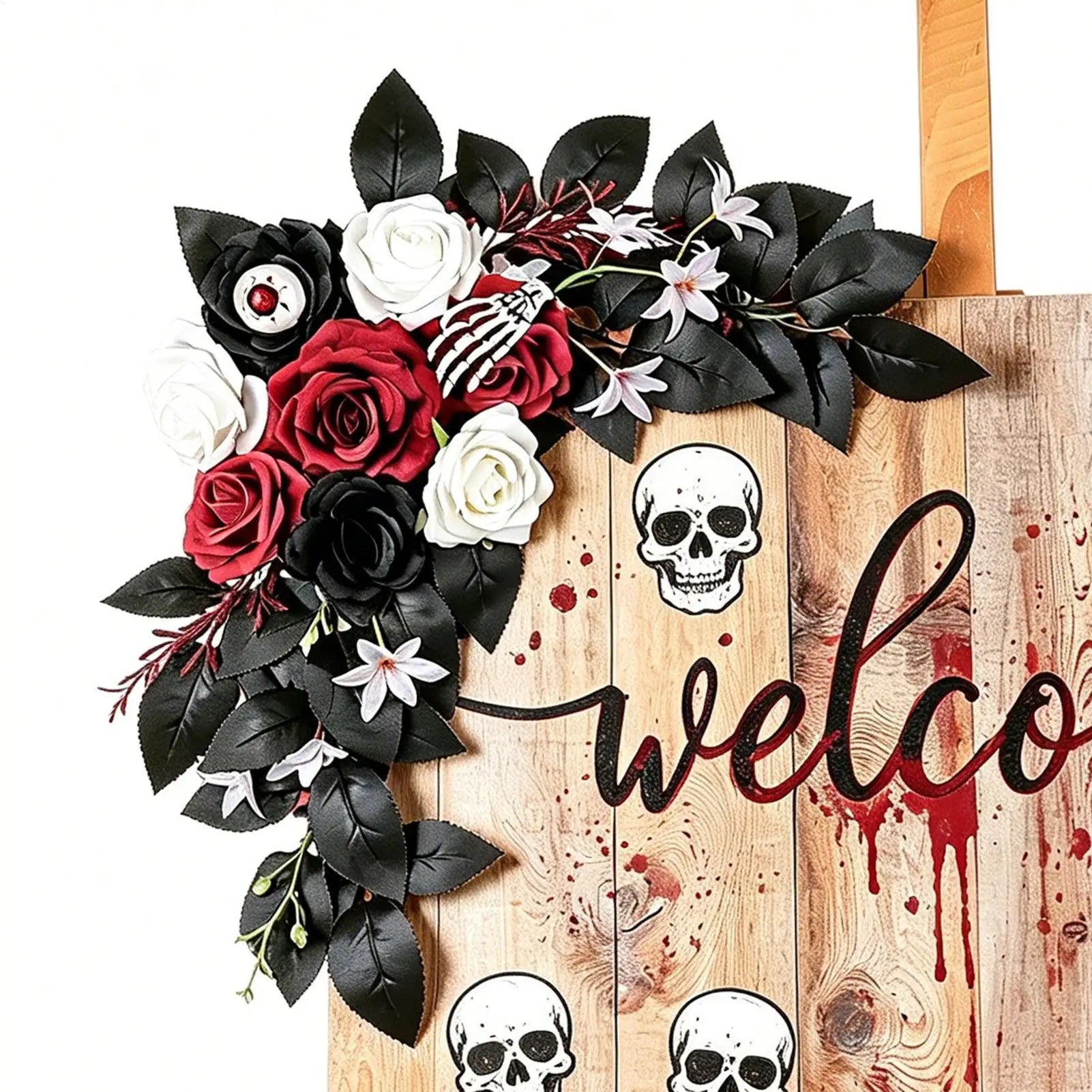 Halloween Fake Flowers Party Garland Skeleton Eyeballs Realistic