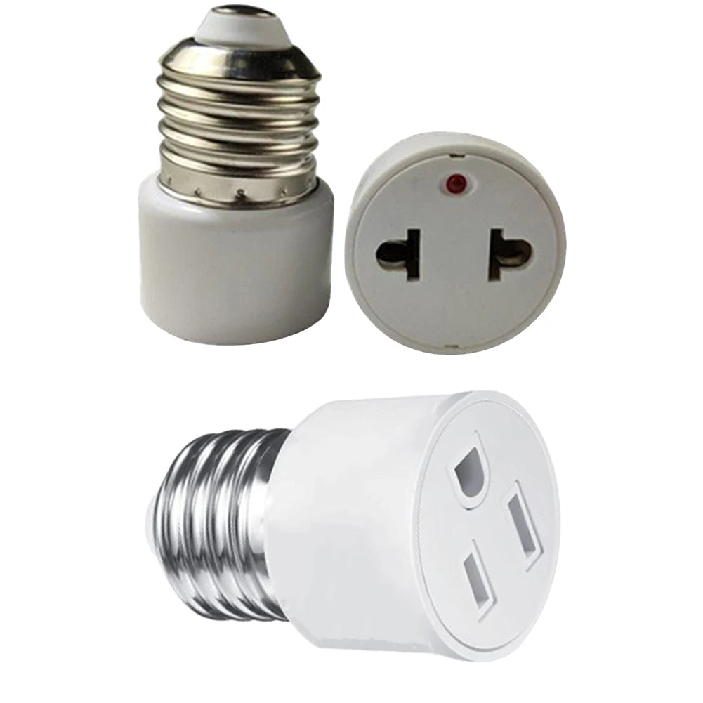Outlet 220V E27 ABS White Connector Accessories US EU Plug Screw Bulb