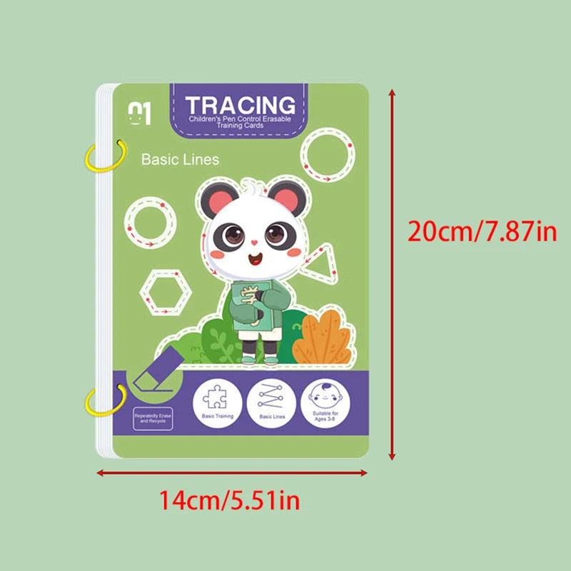 Reusable Magic Tracing Workbook Educational Drawing Pen Control
