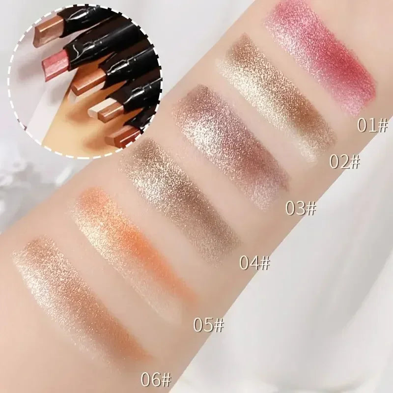 Shimmer Double Eyeshadow Stick Waterproof Long Lasting Two Tone Zpaxo