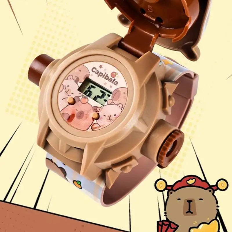 Capybara Projection Electronic Watch Cartoon Watch Clock Kids New Year Gift for Kids - Fun Luminous Toy And Kindergarten Gift Zpaxo