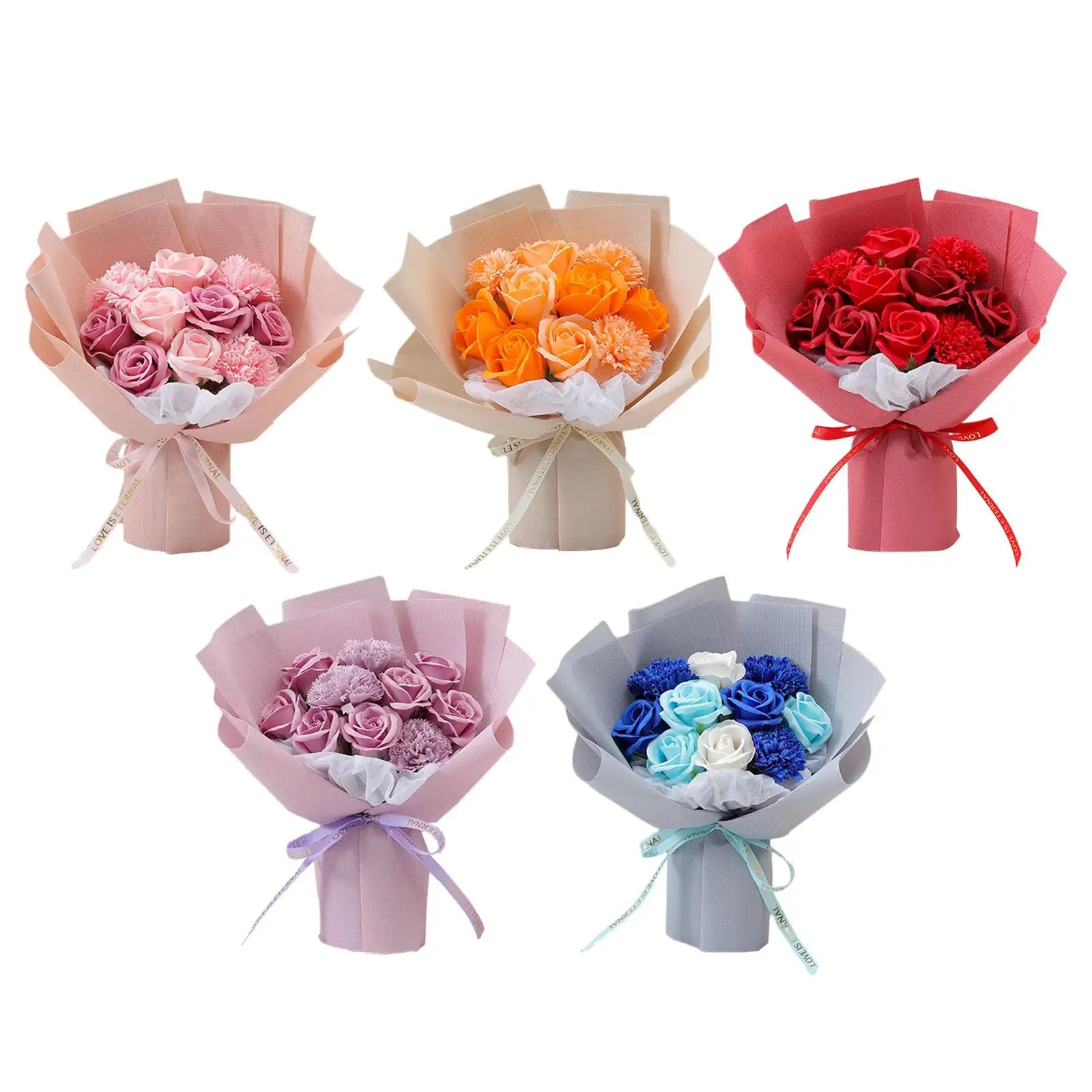 Rose Bouquet Soap Flower Message Card Tote Bag Engagement Valentines Zpaxo