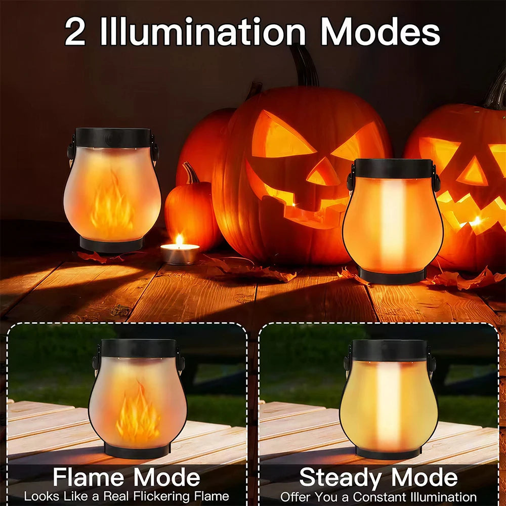 Solar Outdoor Flame Lamp with IP65 Waterproof Type-C Charging Simulation Flickering 3D Flame Rope Hanging Lamp for Garden Patio Zpaxo