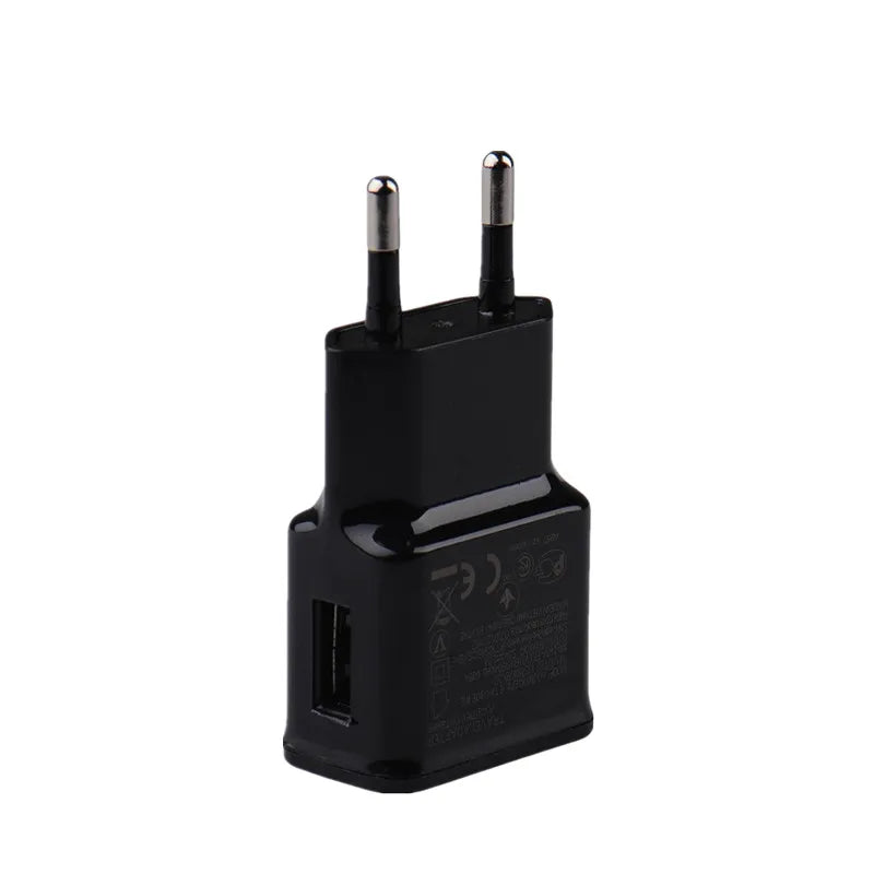 5V 2A USB Charger Dual USB Chargers Cell Phone EU Plug Power Adapter Wall Charging for Samsung Xiaomi Huawei Phone Power Adapter Zpaxo 1usb black