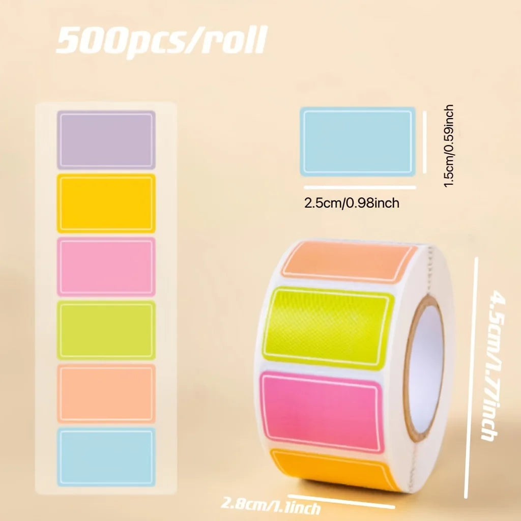 800-Piece Colorful Waterproof Labels – Self-Adhesive, Durable & Versatile for Easy Organization & Decoration Zpaxo 5 rolls