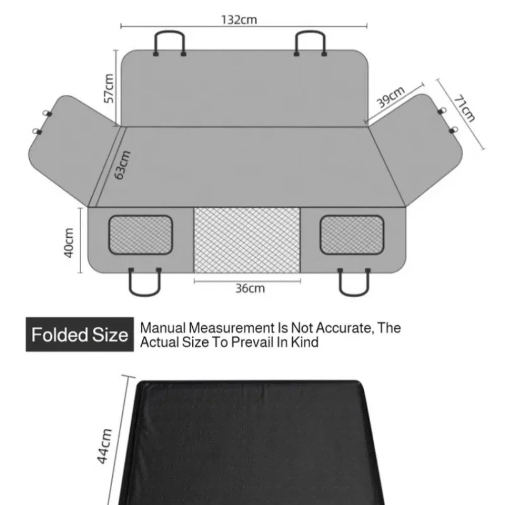 Removable Car Mat Hardboard Extension Dog Kennel Waterproof Scratch Proof Car Pet Hammock Rear Seat Travel Mat Dog Seat Cover Zpaxo
