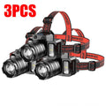 LED Induction Headlamp USB Rechargeable Zoomable Head Torch