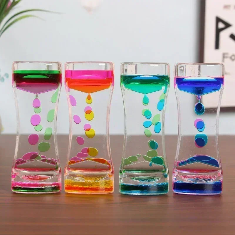 Home Mixed Color Desktop Hourglasses Timer Movement Sensory Toy for Kids Adults Stress Relief Office Decor Liquid Motion Bubbler Zpaxo
