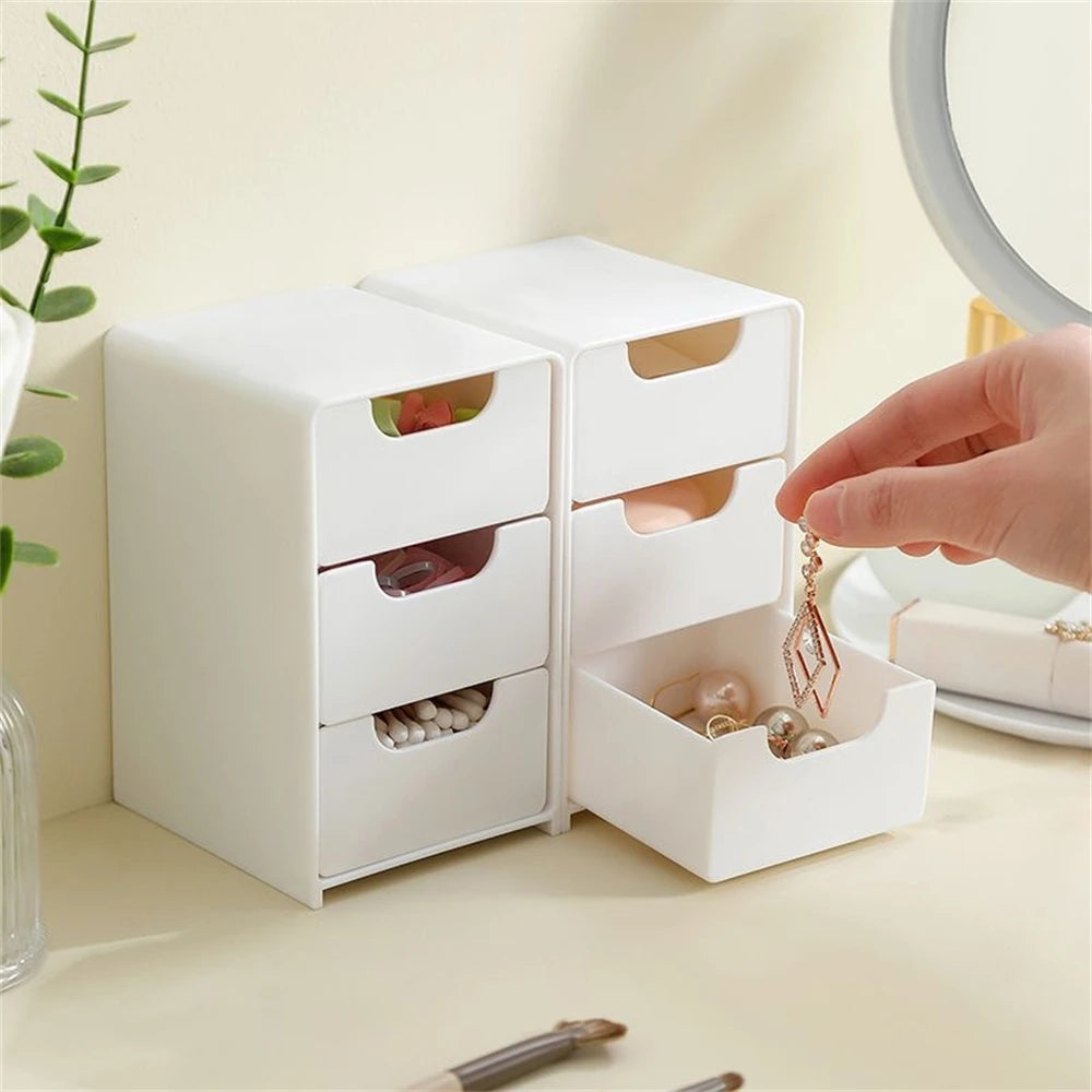 Mini 3-Tier Drawer Organizer – Desk, Jewelry & Cosmetics Drawer Organizer Zpaxo