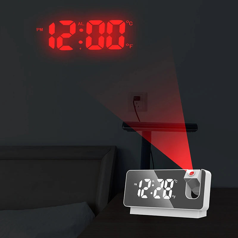 Creative LED Digital Projection Clock Alarm Temperature Display Home