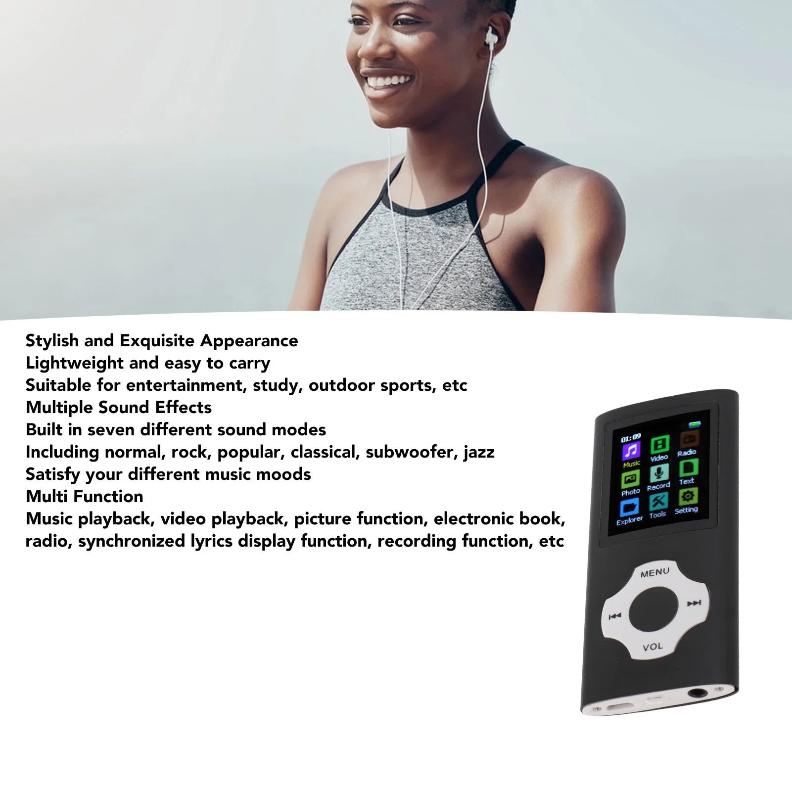 MP3 Player Hifi Lossless Rechargeable Screen Portable Music