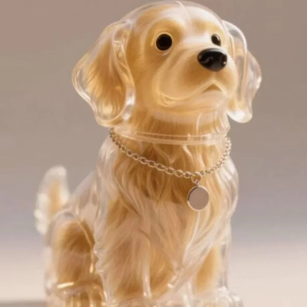 Dog Shape Hair Storage Box Transparent DIY Handmade Pet Keychain Zpaxo Golden Retriever2