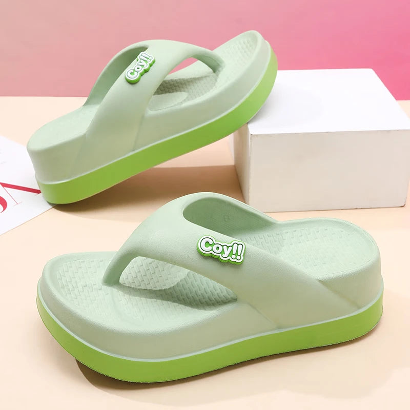 Thick Bottom Flip Flops Women's Summer 2025 Height Increasing Anti