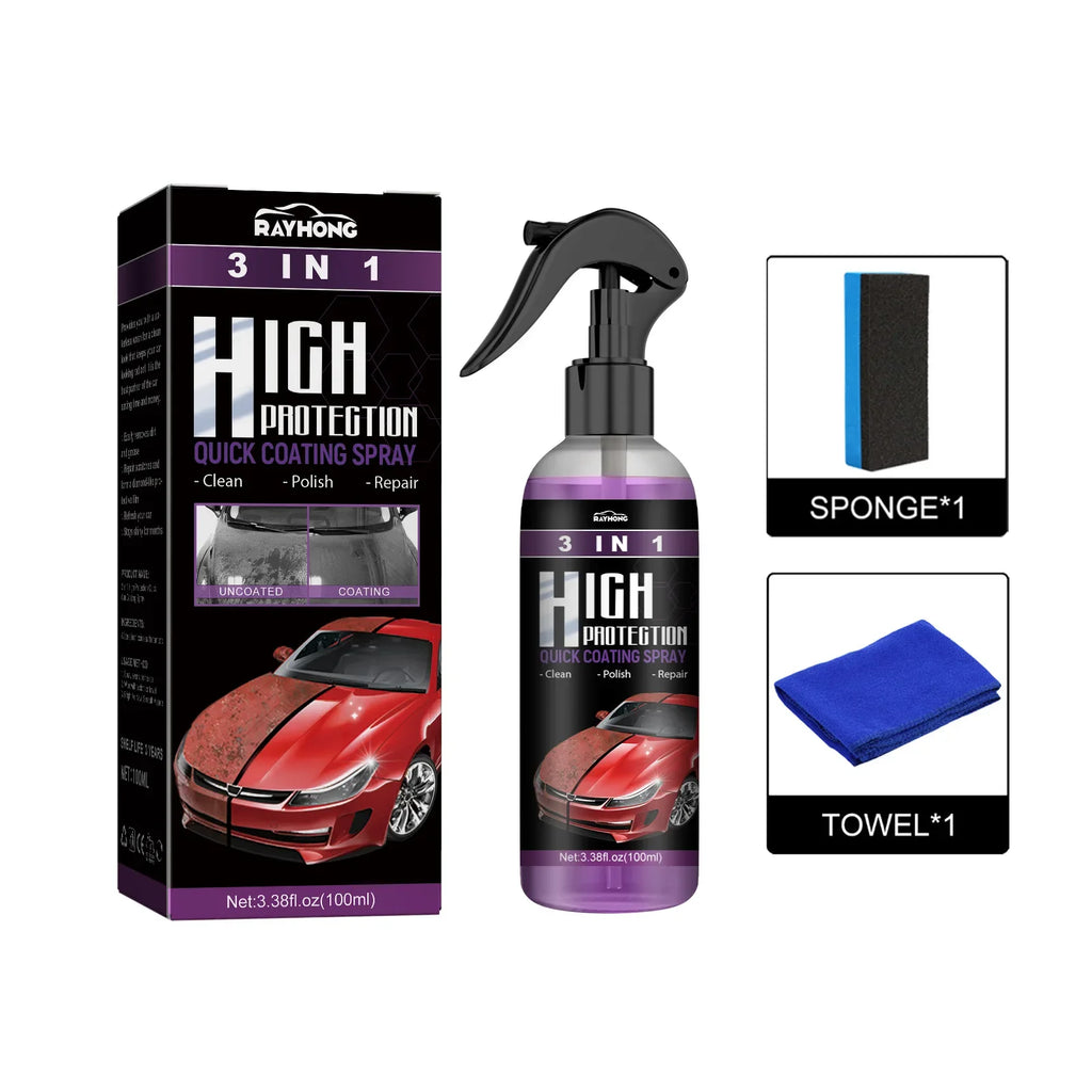 3-in-1 Nano Ceramic Coating Spray – Car Polish & Wax