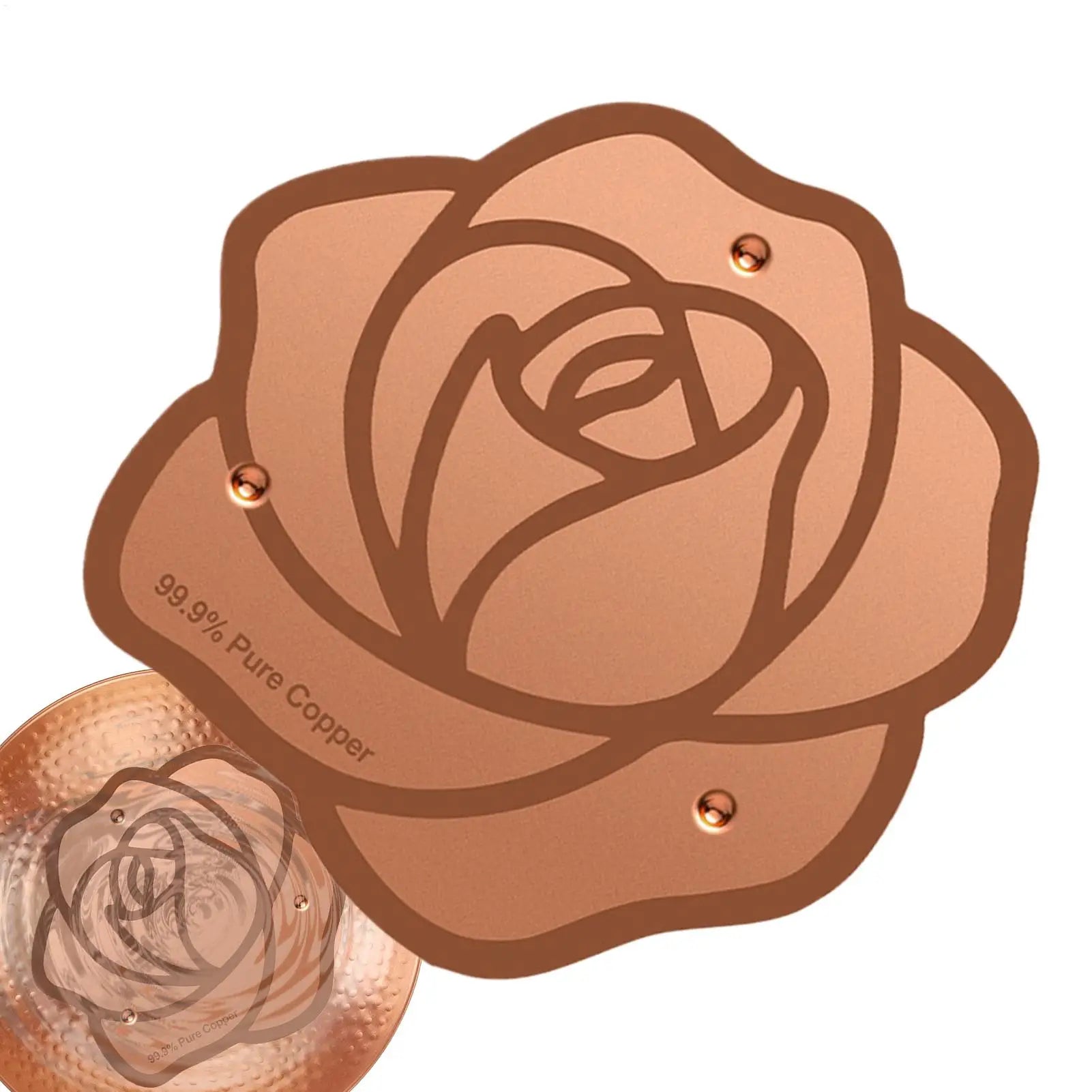 Copper Bird Bath Plate Birdbath Purification Disc with Triple-Point Support Birdbath Bowl Purifier Plate for Backyard Bird Bath Zpaxo