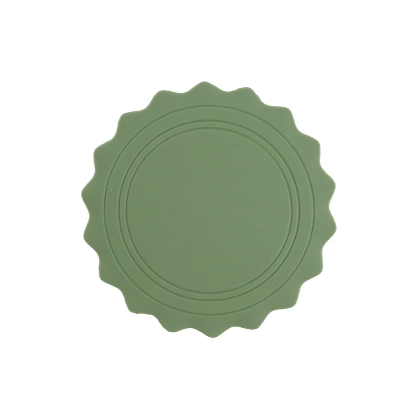 Silicone tea cup mat bowl mat dining table insulation mat home dining mat high-end and heat-resistant sand pot mat Zpaxo Sun shaped green3PC
