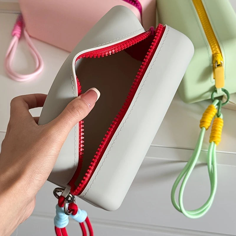 Large Silicone Makeup Bag Multifunctional Toiletry Pouch Hand Strap