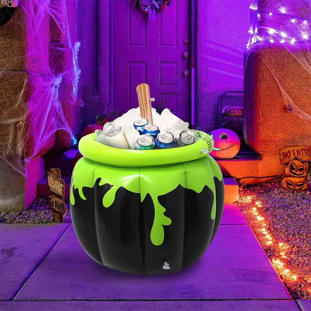 Halloween Inflatable Cooler Cauldron Ice Bucket Blow Up Beverage