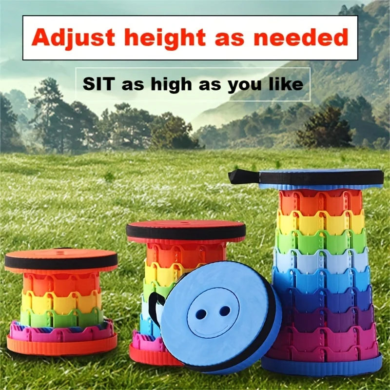 Upgraded Portable Folding Stool, Durable PP Material, Extendable Stool for Fishing, Hiking, BBQ, Party, Outdoor Activities Zpaxo
