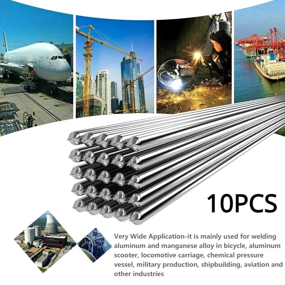 10pcs Stainless Steel Welding Rod Easy Melt Welding Bars Low Temperature 1.2/1.6/2.4 mm Long Weld Wire Rods Weld Household Tools Zpaxo 1.2MM