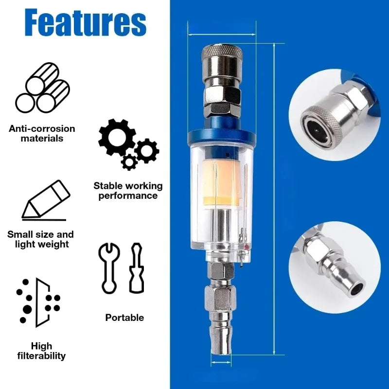 Air Oil Water Separator Filter 1/4" Thread – Moisture Trap Kit Air Compressor Filter Zpaxo