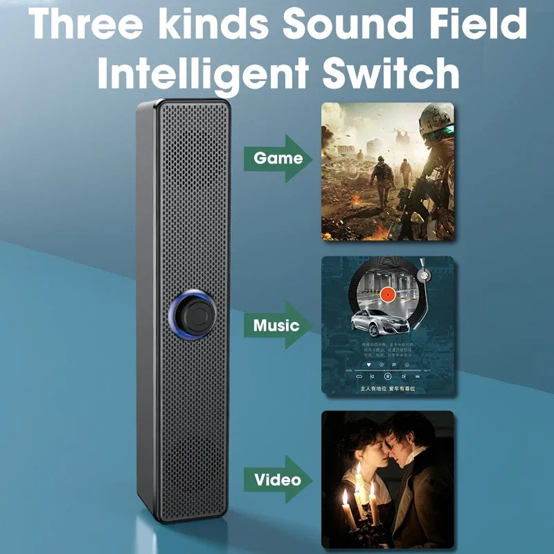 Soundbar Wired Wireless Bluetooth Speaker USB Powered TV Laptop Zpaxo