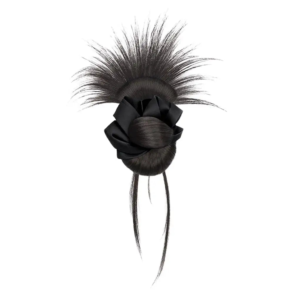 Feather Ball Hair Bun Clip – Messy Synthetic Scrunchie Hairpiece Hair Bun Clip Zpaxo GRAY
