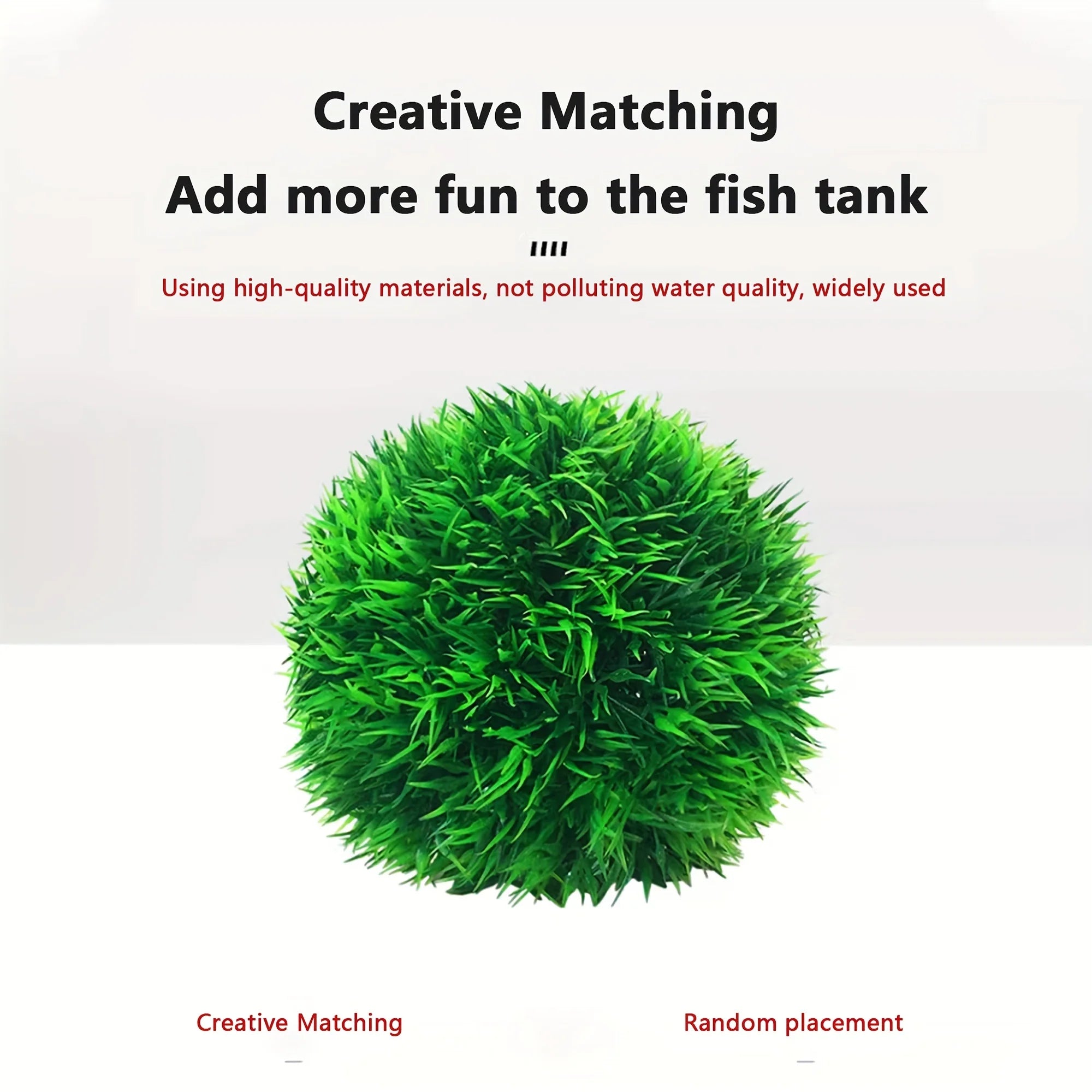 Aquarium Decorative Artificial Grass Ball Durable Faux Water Plant