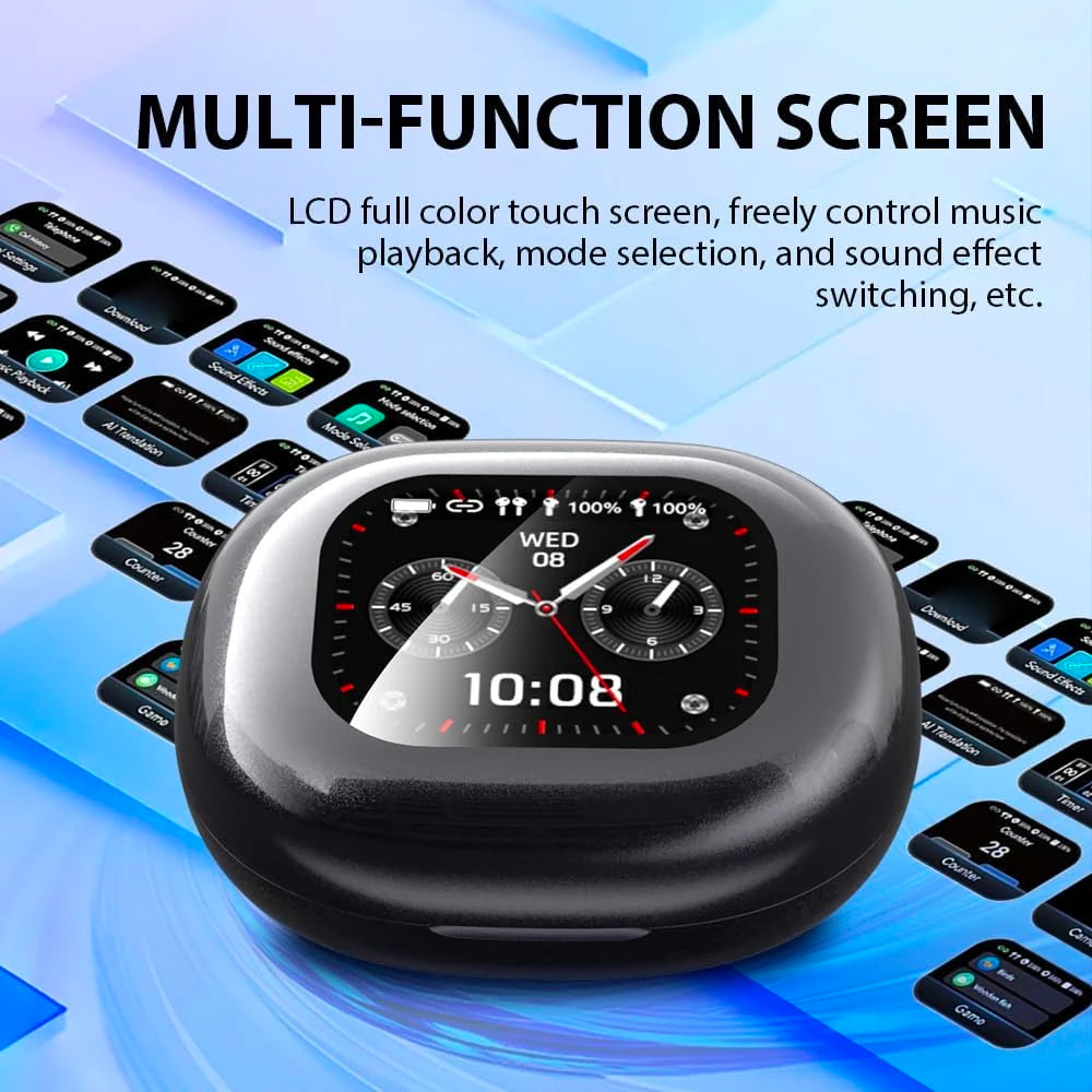 UYUXIO AI Language Translation Earbuds Real Time LCD Touch Screen