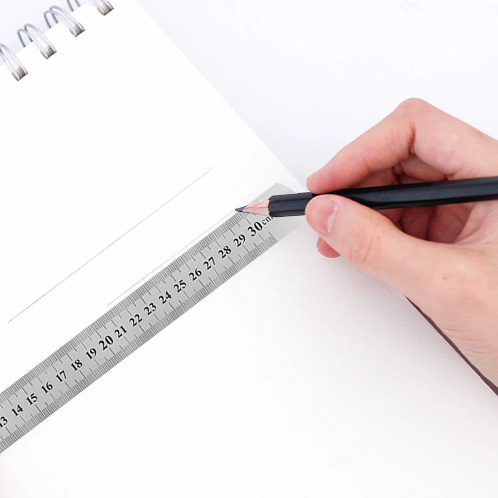 Metal Ruler Stainless Steel Straight Ruler 150mm-500mm Student Rulers Precision Double Sided Measuring Tool For Woodworking Draw Zpaxo