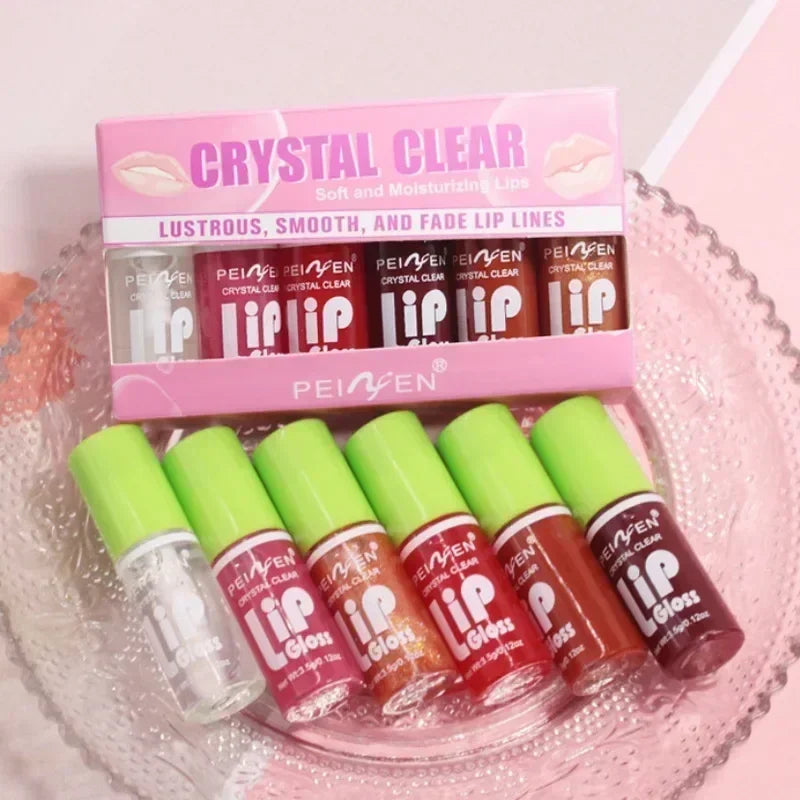 Aloe Lip Gloss 6-Piece Set – Hydrating Liquid Lipstick Kit Lip Gloss Set Zpaxo Style B 6pcs Set