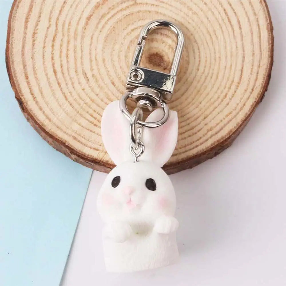 Gift Doll Accessories Resin Bag Trinket Car Pendant Rabbit Key Rings Keyring Ornaments Key Chain Pendant Rabbit Key Chain Zpaxo B