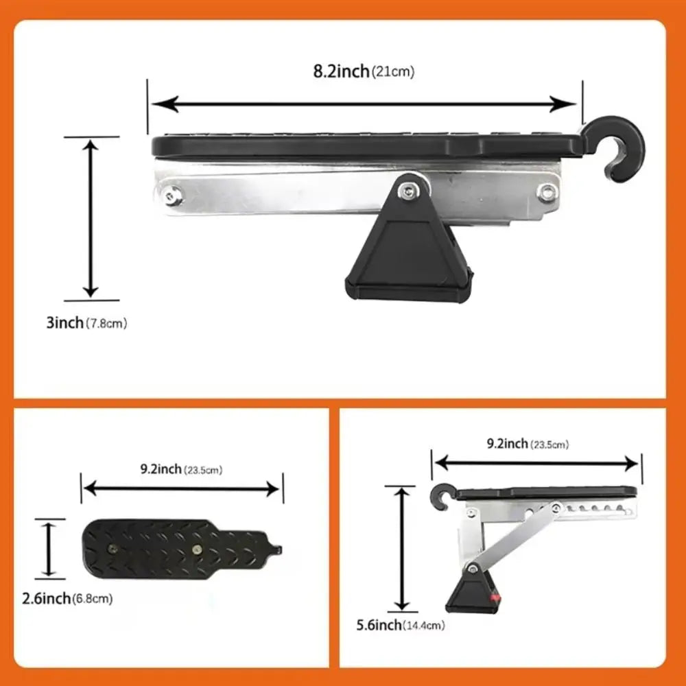 Foldable Car Door Step Universal Aluminum Alloy Lock Hook Foot Pedal Zpaxo