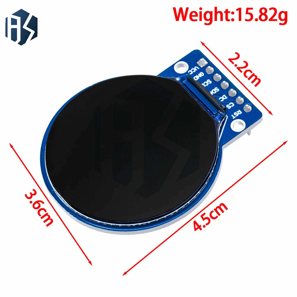Round TFT LCD Display Module 240x240 RGB GC9A01 Driver 4-Wire SPI Zpaxo