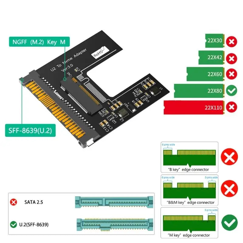 652F Computer Adapter Case Heat Dissipation U 2 SFF8639 NVME Zpaxo