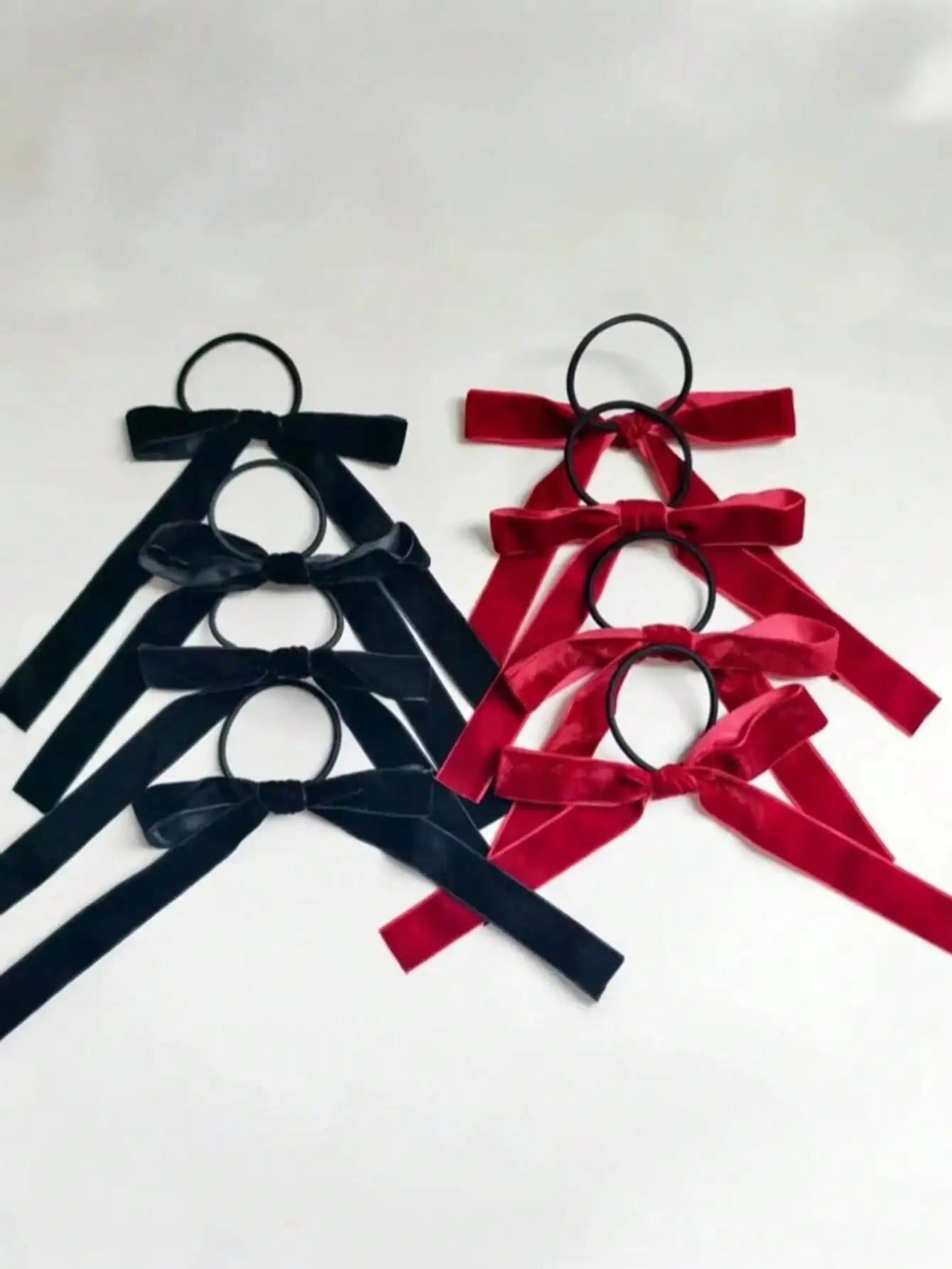 2/8pcs Fashion Black Velvet Bow Hair Ties for Women Girls Party Hair Accessories Zpaxo 8Pcs multi color